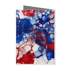 Red White And Blue Alcohol Ink American Patriotic  Flag Colors Alcohol Ink Mini Greeting Cards (pkg Of 8) by PodArtist