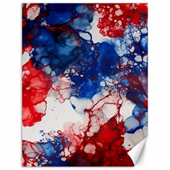 Red White And Blue Alcohol Ink American Patriotic  Flag Colors Alcohol Ink Canvas 12  X 16  by PodArtist