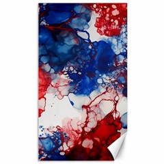 Red White And Blue Alcohol Ink American Patriotic  Flag Colors Alcohol Ink Canvas 40  X 72  by PodArtist