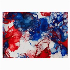 Red White And Blue Alcohol Ink American Patriotic  Flag Colors Alcohol Ink Large Glasses Cloth by PodArtist