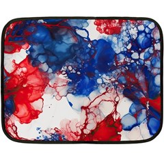 Red White And Blue Alcohol Ink American Patriotic  Flag Colors Alcohol Ink Fleece Blanket (mini) by PodArtist