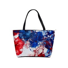 Red White And Blue Alcohol Ink American Patriotic  Flag Colors Alcohol Ink Classic Shoulder Handbag by PodArtist