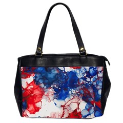 Red White And Blue Alcohol Ink American Patriotic  Flag Colors Alcohol Ink Oversize Office Handbag (2 Sides) by PodArtist