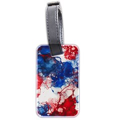 Red White And Blue Alcohol Ink American Patriotic  Flag Colors Alcohol Ink Luggage Tag (two Sides) by PodArtist