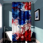 Red White and Blue Alcohol Ink American Patriotic  Flag Colors Alcohol Ink Shower Curtain 36  x 72  (Stall)  Curtain(36 X72 )