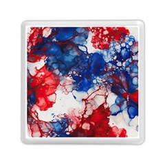 Red White And Blue Alcohol Ink American Patriotic  Flag Colors Alcohol Ink Memory Card Reader (square) by PodArtist