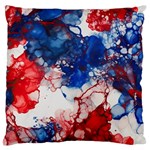 Red White and Blue Alcohol Ink American Patriotic  Flag Colors Alcohol Ink Large Cushion Case (Two Sides) Back