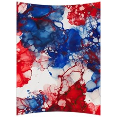 Red White And Blue Alcohol Ink American Patriotic  Flag Colors Alcohol Ink Back Support Cushion by PodArtist