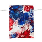 Red White and Blue Alcohol Ink American Patriotic  Flag Colors Alcohol Ink Lightweight Drawstring Pouch (XL) Front