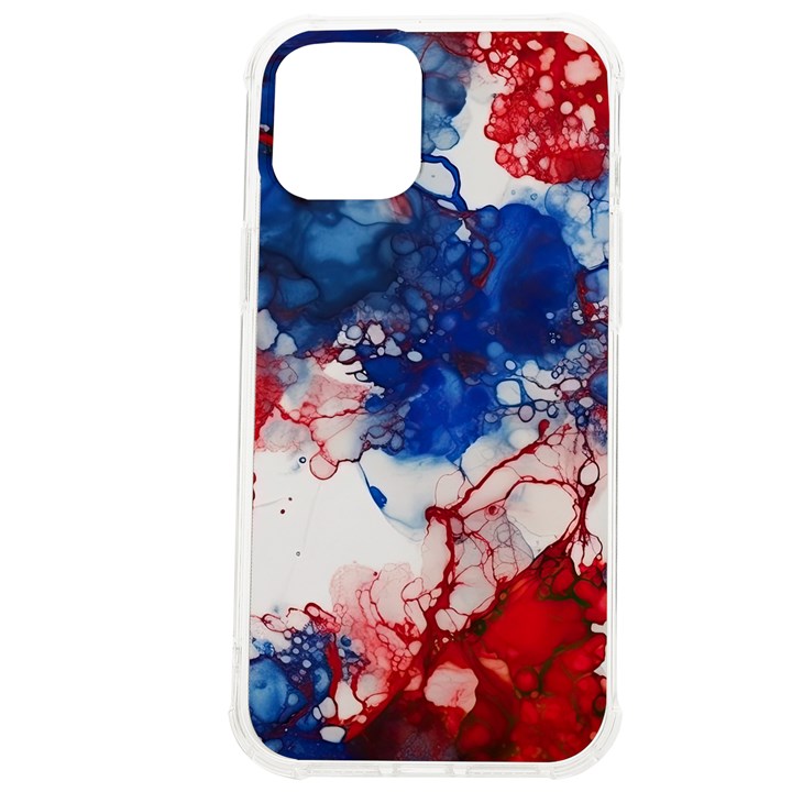 Red White and Blue Alcohol Ink American Patriotic  Flag Colors Alcohol Ink iPhone 12 Pro max TPU UV Print Case