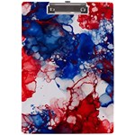 Red White and Blue Alcohol Ink American Patriotic  Flag Colors Alcohol Ink A4 Acrylic Clipboard Front