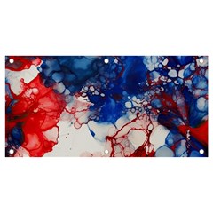 Red White And Blue Alcohol Ink American Patriotic  Flag Colors Alcohol Ink Banner And Sign 4  X 2  by PodArtist