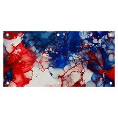 Red White And Blue Alcohol Ink American Patriotic  Flag Colors Alcohol Ink Banner And Sign 6  X 3  by PodArtist