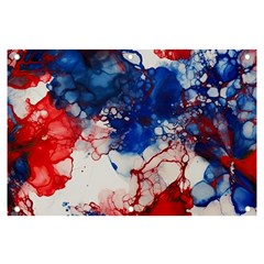 Red White And Blue Alcohol Ink American Patriotic  Flag Colors Alcohol Ink Banner And Sign 6  X 4  by PodArtist