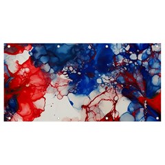 Red White And Blue Alcohol Ink American Patriotic  Flag Colors Alcohol Ink Banner And Sign 8  X 4  by PodArtist