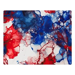 Red White And Blue Alcohol Ink American Patriotic  Flag Colors Alcohol Ink Premium Plush Fleece Blanket (large) by PodArtist