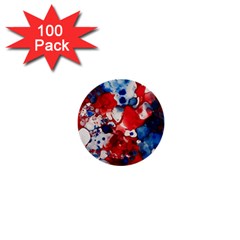 Red White And Blue Alcohol Ink France Patriotic Flag Colors Alcohol Ink  1  Mini Buttons (100 Pack)  by PodArtist