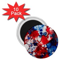 Red White And Blue Alcohol Ink France Patriotic Flag Colors Alcohol Ink  1 75  Magnets (10 Pack)  by PodArtist