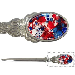 Red White And Blue Alcohol Ink France Patriotic Flag Colors Alcohol Ink  Letter Opener by PodArtist