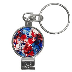 Red White And Blue Alcohol Ink France Patriotic Flag Colors Alcohol Ink  Nail Clippers Key Chain by PodArtist