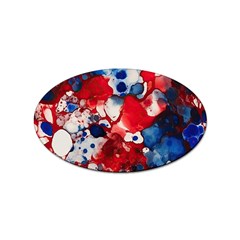 Red White And Blue Alcohol Ink France Patriotic Flag Colors Alcohol Ink  Sticker Oval (10 Pack) by PodArtist