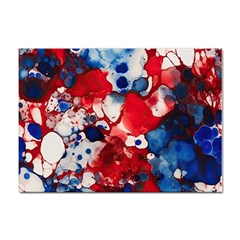 Red White And Blue Alcohol Ink France Patriotic Flag Colors Alcohol Ink  Sticker A4 (10 Pack) by PodArtist