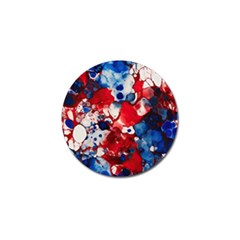 Red White And Blue Alcohol Ink France Patriotic Flag Colors Alcohol Ink  Golf Ball Marker by PodArtist