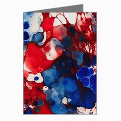 Red White And Blue Alcohol Ink France Patriotic Flag Colors Alcohol Ink  Greeting Cards (pkg Of 8)