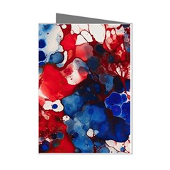 Red White And Blue Alcohol Ink France Patriotic Flag Colors Alcohol Ink  Mini Greeting Cards (pkg Of 8) by PodArtist