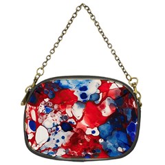 Red White And Blue Alcohol Ink France Patriotic Flag Colors Alcohol Ink  Chain Purse (one Side)