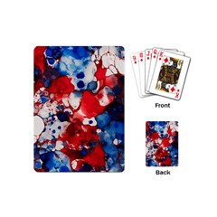 Red White And Blue Alcohol Ink France Patriotic Flag Colors Alcohol Ink  Playing Cards Single Design (mini)