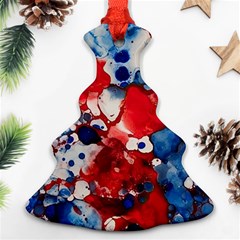 Red White And Blue Alcohol Ink France Patriotic Flag Colors Alcohol Ink  Ornament (christmas Tree) 