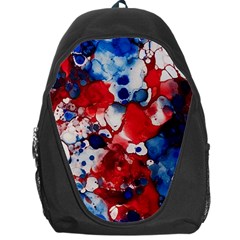 Red White And Blue Alcohol Ink France Patriotic Flag Colors Alcohol Ink  Backpack Bag by PodArtist