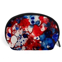 Red White And Blue Alcohol Ink France Patriotic Flag Colors Alcohol Ink  Accessory Pouch (large) by PodArtist