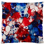 Red White and Blue Alcohol Ink France Patriotic Flag Colors Alcohol Ink  Large Premium Plush Fleece Cushion Case (One Side) Front