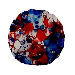 Red White And Blue Alcohol Ink France Patriotic Flag Colors Alcohol Ink  Standard 15  Premium Flano Round Cushions by PodArtist