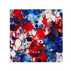 Red White And Blue Alcohol Ink France Patriotic Flag Colors Alcohol Ink  Square Satin Scarf (30  X 30 ) by PodArtist