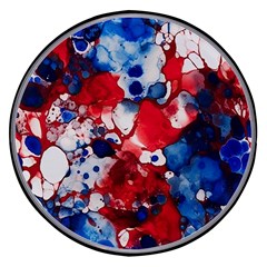 Red White And Blue Alcohol Ink France Patriotic Flag Colors Alcohol Ink  Wireless Fast Charger(black) by PodArtist