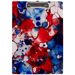 Red White And Blue Alcohol Ink France Patriotic Flag Colors Alcohol Ink  A4 Acrylic Clipboard