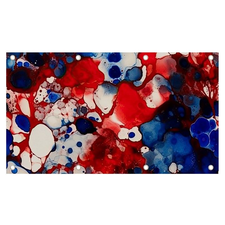 Red White and Blue Alcohol Ink France Patriotic Flag Colors Alcohol Ink  Banner and Sign 7  x 4 