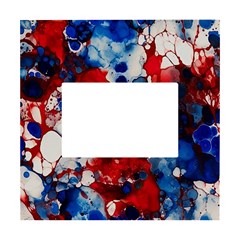 Red White And Blue Alcohol Ink France Patriotic Flag Colors Alcohol Ink  White Box Photo Frame 4  X 6  by PodArtist