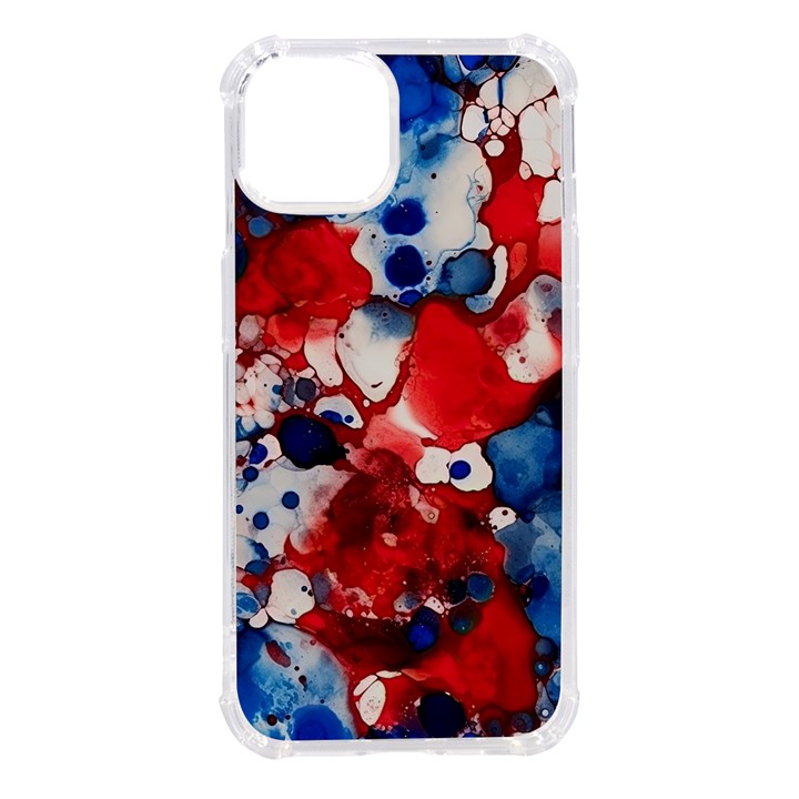 Red White and Blue Alcohol Ink France Patriotic Flag Colors Alcohol Ink  iPhone 14 TPU UV Print Case