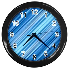 Ambience In Blue Wall Clock (black) by bruzer