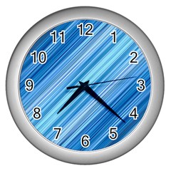 Ambience In Blue Wall Clock (silver) by bruzer