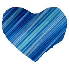 Ambience In Blue Large 19  Premium Flano Heart Shape Cushions