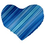 Ambience in Blue Large 19  Premium Flano Heart Shape Cushions Back