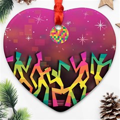 Dancing Colorful Disco Ornament (heart)