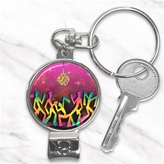 Dancing Colorful Disco Nail Clippers Key Chain