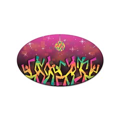 Dancing Colorful Disco Sticker (Oval)