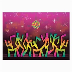 Dancing Colorful Disco Large Glasses Cloth (2 Sides) by Bajindul